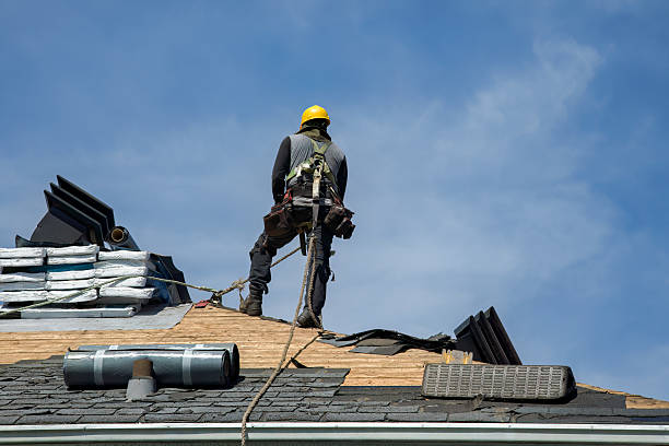 Professional Gutter Installation technician working in Duxbury, MA